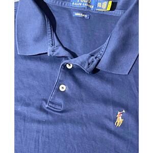 Polo Ralph Lauren Custom Slim Fit Polo Shirt XXL- Navy Blue with Color Pony Logo